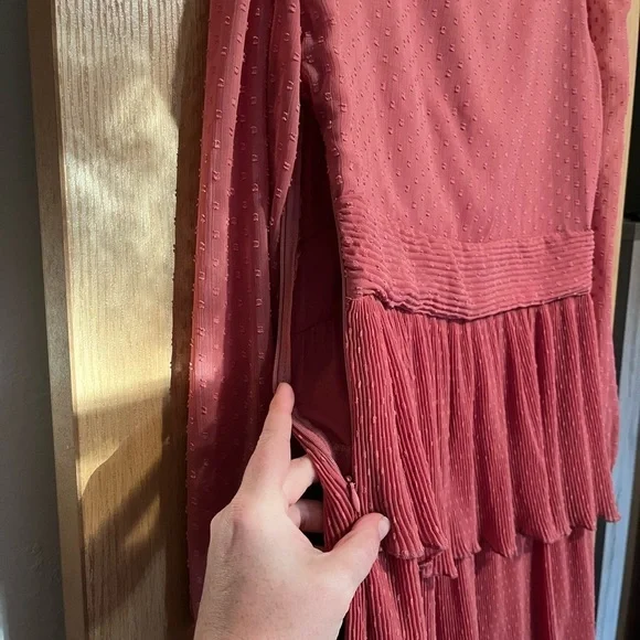 Zara Pink Surplice Ruffle Polka Dot Mini Dress - Picture 14 of 15